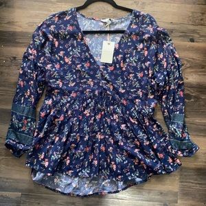 Lucky brand flowy floral blouse.